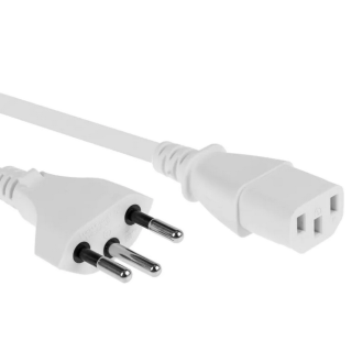 Netzkabel C13 CH weiss 1M