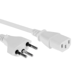 Netzkabel C13 CH weiss 1M