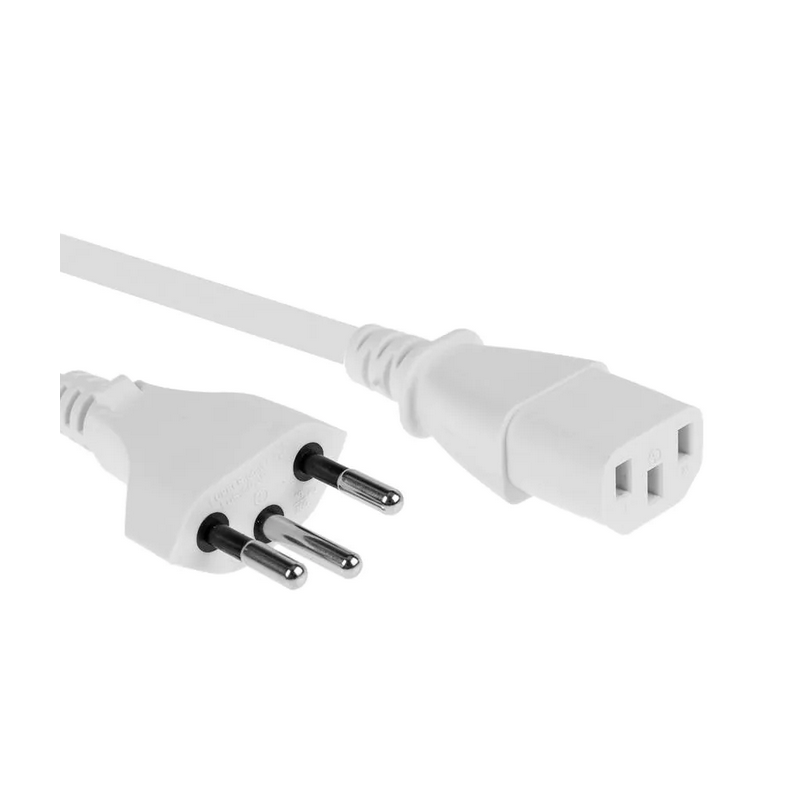 Netzkabel C13 CH weiss 1M